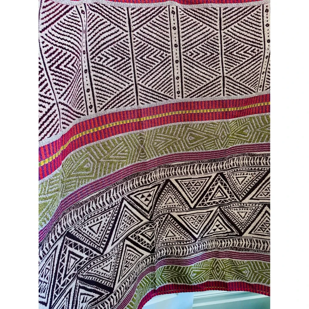 Huitru Woven Geometric Fringe Throw Blanket, Bought in Chile